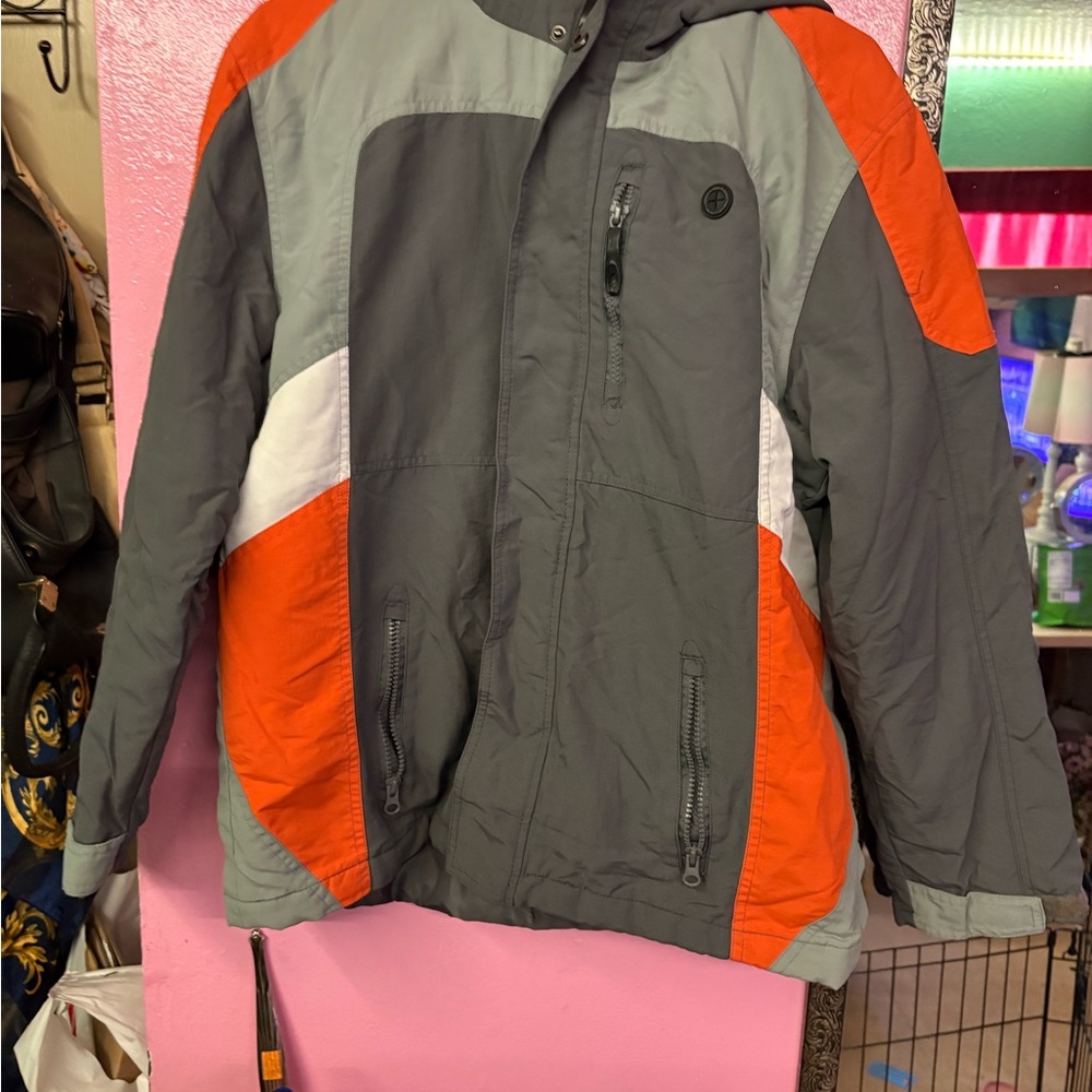 Athletech Gray and Orange Puffer Jacket